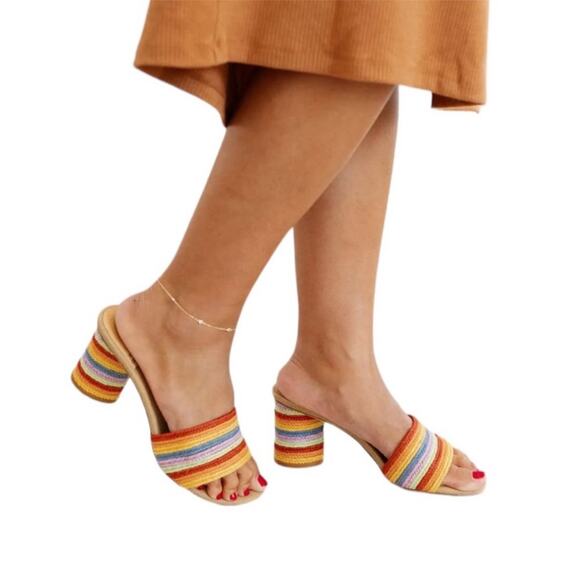 NWOT JEFFREY CAMPBELL Pinarella Heels In Colourful Jute – Sz 9 - Picture 3 of 9